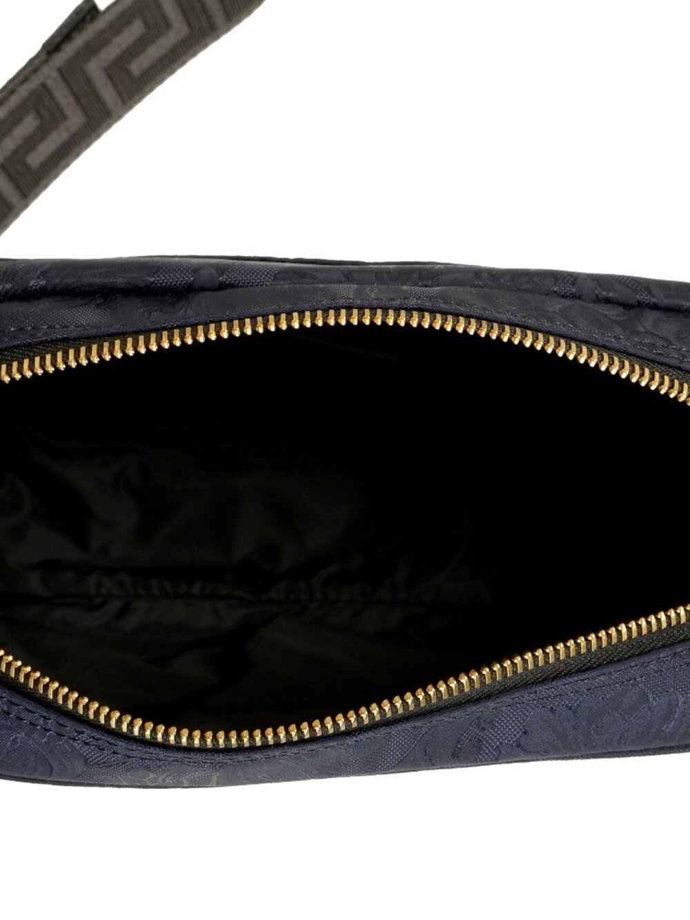 Versace Unisex Floral Print Navy Blue Gold Medusa Funny Belt Bag - Picture 5 of 7